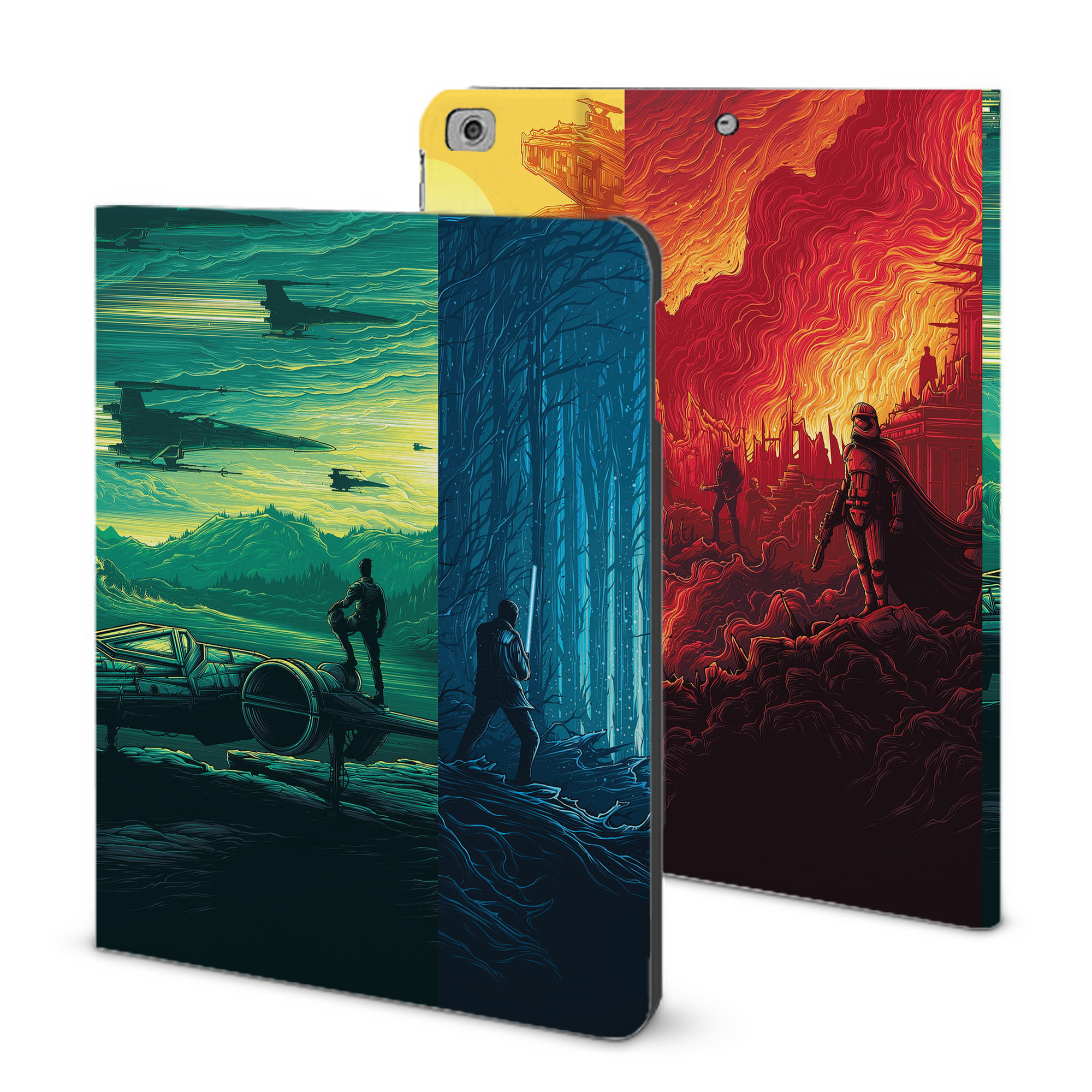 （画像用） スター・ウォーズ Star Wars IPad ケース ブック型 PUレザー TPU 耐衝撃 軽量 薄型 ペン収納なし 全面保護 IPad 各モデル対応
